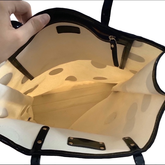 πHPπβ οΈKATE SPADE Black/White Polka Dot Tote - Picture 6 of 7